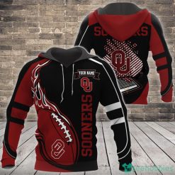 NCAA Oklahoma Sooners Custom Name Fire Ball Pullover Hoodie