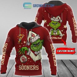 NCAA Oklahoma Sooners Custom Name Grinch Christmas Pullover Hoodie