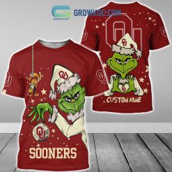 NCAA Oklahoma Sooners Custom Name Grinch Christmas T-Shirt