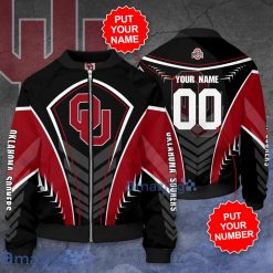 NCAA Oklahoma Sooners Custom Name Number Softball Team Black Bomber Jacket