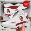 NCAA Oklahoma Sooners Custom Name White Crimson Air Jordan 13 Shoes