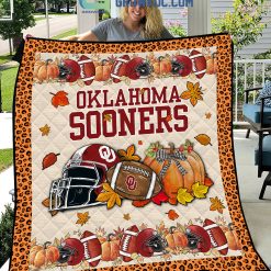 NCAA Oklahoma Sooners Welcome Fall Pumpkin Quilt Blanket