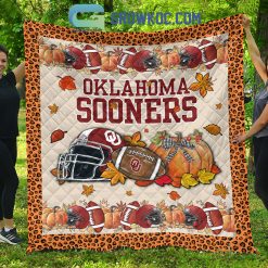 Alternative view of NCAA Oklahoma Sooners Welcome Fall Pumpkin Quilt Blanket