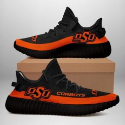 NCAA Oklahoma State Cowboys Black Orange Yeezy Boost Sneakers
