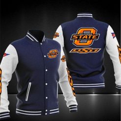 NCAA Oklahoma State Cowboys Blue White Baseball Jacket