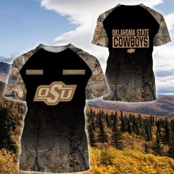 NCAA Oklahoma State Cowboys Custom Name Hunting Camo Style T-Shirt