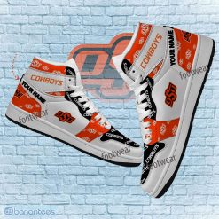 Alternative view of NCAA Oklahoma State Cowboys Custom Name Logo Air Jordan 1 High Sneakers
