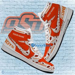 Alternative view of NCAA Oklahoma State Cowboys Custom Name New Season Design Air Jordan 1 High Sneakers