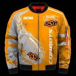 Alternative view of NCAA Oklahoma State Cowboys Fire Ball Bomber Jacket