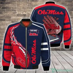 NCAA Ole Miss Rebels Custom Name Fire Ball Bomber Jacket