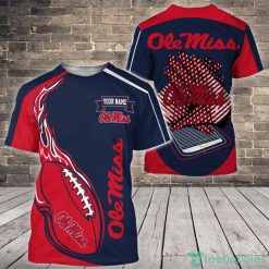 NCAA Ole Miss Rebels Custom Name Fire Ball T-Shirt