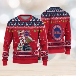 NCAA Ole Miss Rebels Custom Name HO HO HO Ugly Christmas Sweater