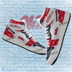 NCAA Ole Miss Rebels Custom Name Logo Air Jordan 1 High Sneakers