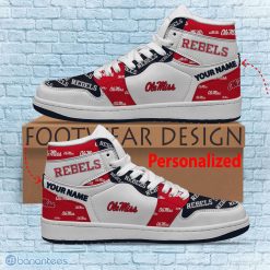 Alternative view of NCAA Ole Miss Rebels Custom Name Logo Air Jordan 1 High Sneakers
