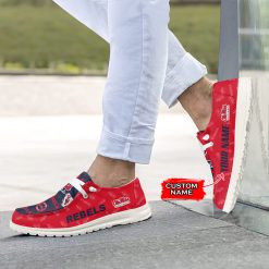 Alternative view of NCAA Ole Miss Rebels Custom Name Navy Red Hey Dude Shoes