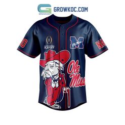 Alternative view of NCAA Ole Miss Rebels Custom Name Number Hotty Toddy Champions Baseball Jersey