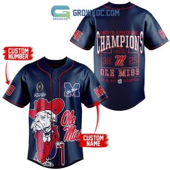 NCAA Ole Miss Rebels Custom Name Number Hotty Toddy Champions Baseball Jersey