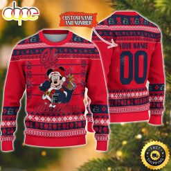 NCAA Ole Miss Rebels Custom Name Number Mickey Ugly Christmas Sweater