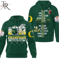 NCAA Oregon Ducks 2024 Fiesta Bowl Champions Green Pullover Hoodie