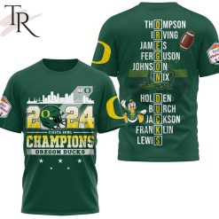 NCAA Oregon Ducks 2024 Fiesta Bowl Champions Green T-Shirt