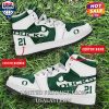 NCAA Oregon Ducks Custom Name Number White Green Air Jordan 1 High Sneakers