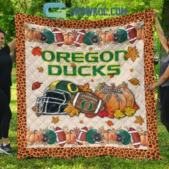 Alternative view of NCAA Oregon Ducks Welcome Fall Pumpkin Quilt Blanket
