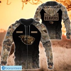 NCAA Oregon State Beavers Custom Name Hunting Camo Style Zip Up Hoodie