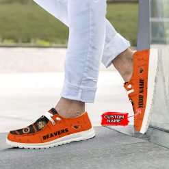 Alternative view of NCAA Oregon State Beavers Custom Name Orange Black Hey Dude Shoes