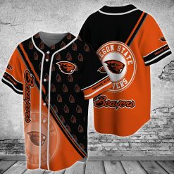 NCAA Oregon State Beavers Logo Pattern Baseball Jersey