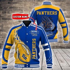 NCAA Pittsburgh Panthers Custom Name Fire Ball Baseball Jacket