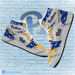 NCAA Pittsburgh Panthers Custom Name Logo Pattern Air Jordan 1 High Sneakers