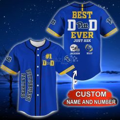 NCAA Pittsburgh Panthers Custom Name Number Best Dad Ever Baseball Jersey