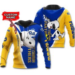 NCAA Pittsburgh Panthers Custom Name Snoopy Pullover Hoodie
