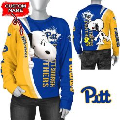 NCAA Pittsburgh Panthers Custom Name Snoopy Sweatshirt