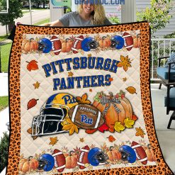 NCAA Pittsburgh Panthers Welcome Fall Pumpkin Quilt Blanket