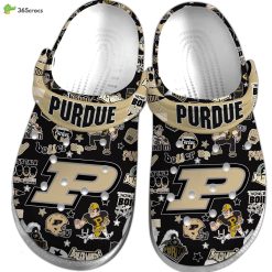 Alternative view of NCAA Purdue Boilermakers Black Athletic Gold Crocs