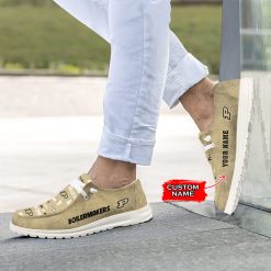 Alternative view of NCAA Purdue Boilermakers Custom Name Athletic Gold Hey Dude Shoes