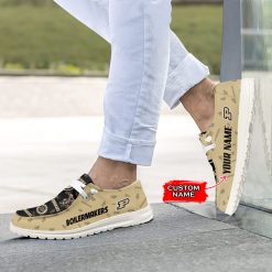 Alternative view of NCAA Purdue Boilermakers Custom Name Black Athletic Gold Hey Dude Shoes