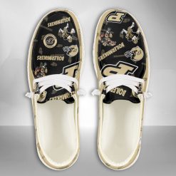 NCAA Purdue Boilermakers Custom Name Black Athletic Gold Hey Dude Shoes