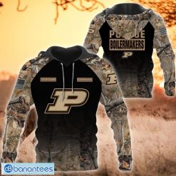 NCAA Purdue Boilermakers Custom Name Hunting Camo Style Pullover Hoodie
