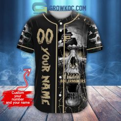 Alternative view of NCAA Purdue Boilermakers Custom Name Number Skull Design Baseball Jersey