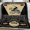 NCAA Purdue Boilermakers EST 1887 Black Fleece Blanket