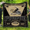 NCAA Purdue Boilermakers EST 1887 Black Quilt Blanket