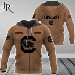 NCAA South Carolina Gamecocks Custom Name Salute To Service Zip Up Hoodie