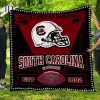 NCAA South Carolina Gamecocks EST 1892 Black Quilt Blanket
