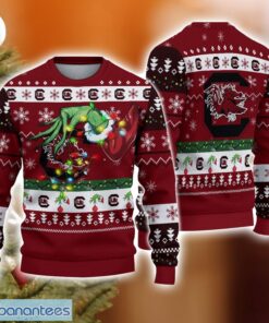 NCAA South Carolina Gamecocks Grinch Hand Ugly Christmas Sweater
