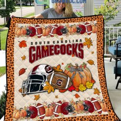 NCAA South Carolina Gamecocks Welcome Fall Pumpkin Quilt Blanket