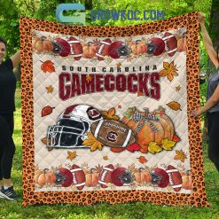 Alternative view of NCAA South Carolina Gamecocks Welcome Fall Pumpkin Quilt Blanket