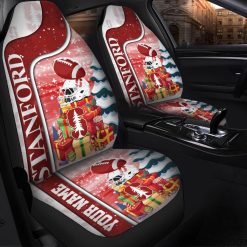 Alternative view of NCAA Stanford Cardinal Custom Name Christmas Car Seat Covers