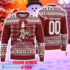 NCAA Stanford Cardinal Custom Name Number Mickey Ugly Christmas Sweater